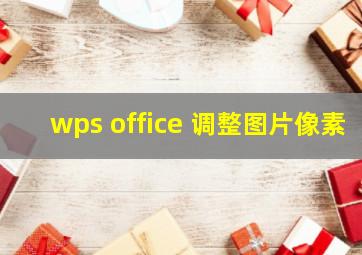 wps office 调整图片像素